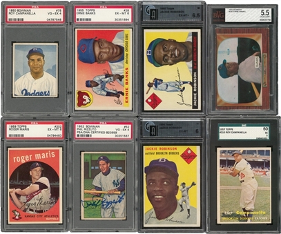 1950s Topps and Bowman Stars and Hall of Famers Graded Collection (27 Different)